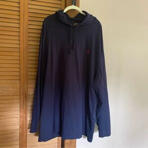Polo Ralph Lauren Men’s Jersey Hooded T-Shirt Size 4XB Navy Blue 100% Cotton